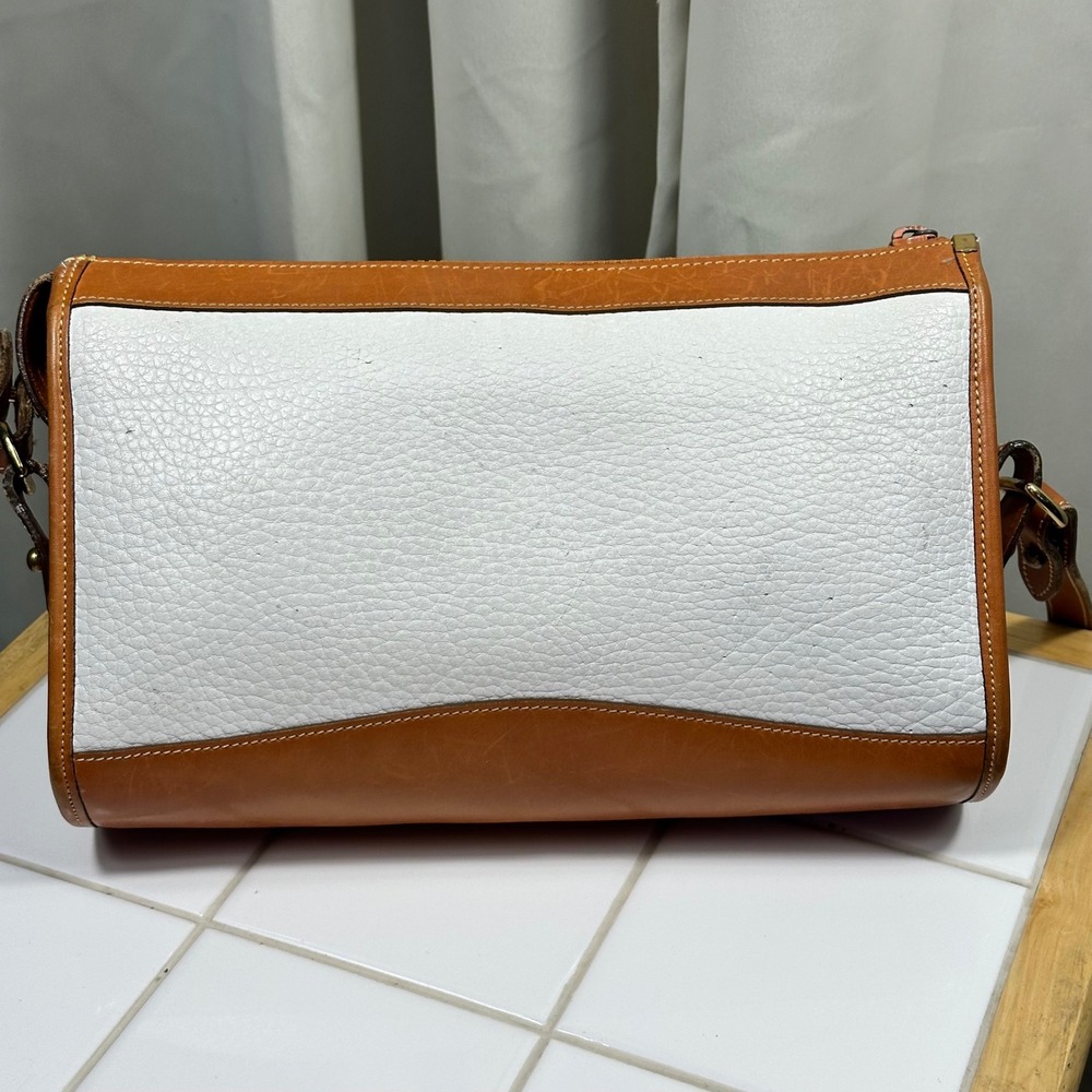 Dooney & Bourke Crossbody Bag Women Small White Tan Leather Vintage Excellent - Picture 4 of 15